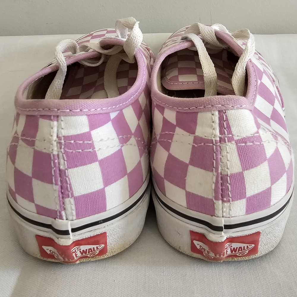 VANS Off The Wall Unisex Pink & White Checkered Sneakers, Shoes - Picture 7 of 9